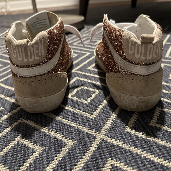 Golden Goose Mid Star Brogue Glitter Suede Sneakers - Size 38 - Picture 6 of 12